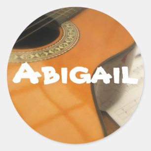 Abigail Gitarren Namensschild Runder Aufkleber