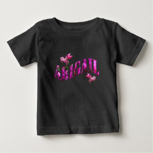 Abigail, Mädchenname aus rosa Blumen, Baby T T-shirt