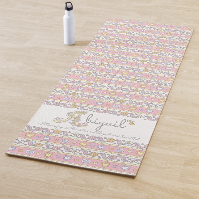 Abigail Name bedeutet rosa gelbe Yogamatze Yogamatte (Beispiel)