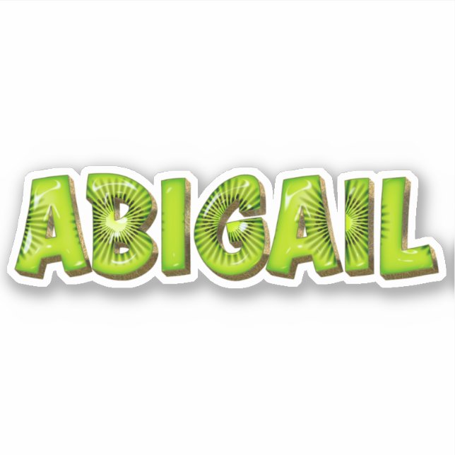 Abigail Name Kiwi Design Aufkleber Sticker (Vorderseite)