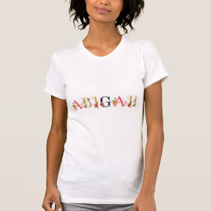 ABIGAIL Name Kunst mit bestickten Blume T-Shirt