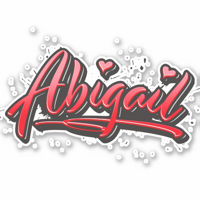 Abigail red Heart Graffiti Aufkleber Sticker (Vorderseite)