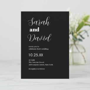 Abigail Schriftart Moderne, schicke Schwarz-Weiß-H Einladung