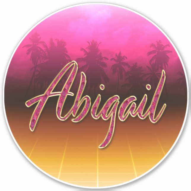 Abigail Vorname Name golden pink Aufkleber Sticker (Vorderseite)