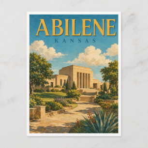Abilene Kansas Eisenhower Bibliothek GeoSaga Postkarte