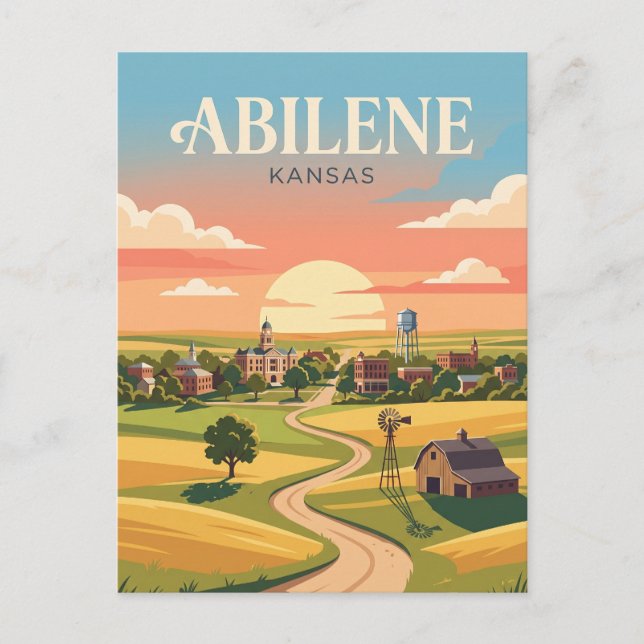 Abilene Kansas Postkarte (Vorderseite)