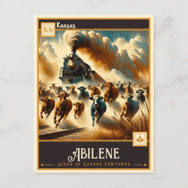 Abilene, Kansas | VINTAG Postkarte (Vorderseite)