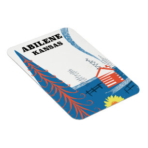 Abilene Kansas Vintage-Reiseplakat im Stil der Ver Magnet