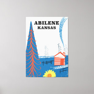 Abilene Kansas Vintage-Reiseplakat Leinwanddruck