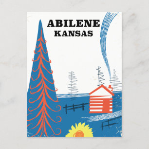 Abilene Kansas Vintages Reiseplakat Postkarte
