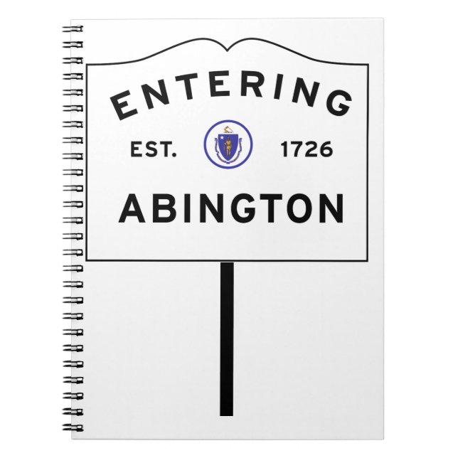 Abington Massachusetts, Eintritt in die Stadt Notizblock (Vorderseite)