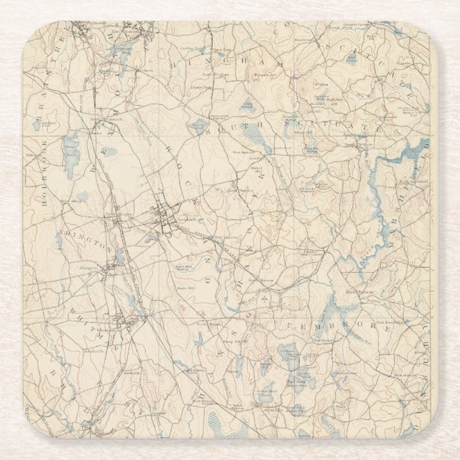 Abington, Massachusetts Rechteckiger Pappuntersetzer (Vorderseite)