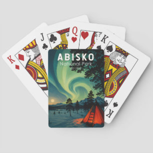 Abisko Nationalpark Nordlicht-Illustration Spielkarten