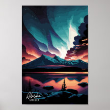 Abisko Schweden Art Vintage Travel Illustration
