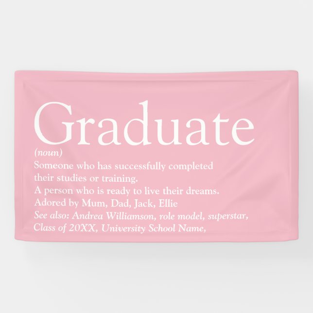 Abitur Definition Modernes Girl-Rosa Banner (Horizontal)