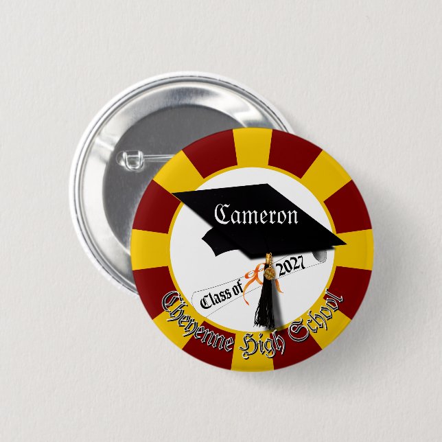 Abitur-Diplom Abschlussklasse 2027 Button (Vorne & Hinten)