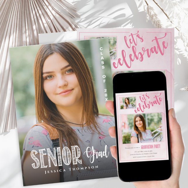 Abitur-Foto-Party Einladung (Senior Graduation Photo Party — Print or Instant Download | Modern 2-Page Design)