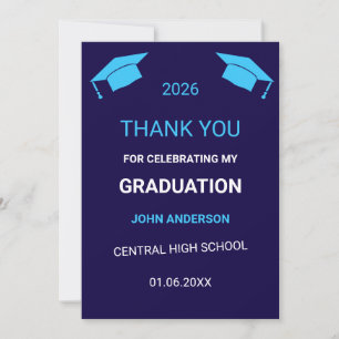Abiturfeier 2026 Abschlussfeier Custom College Hig Dankeskarte