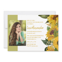 Abiturfeier Rustikale Sonnenblumen Foto Mädchen