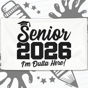 Abiturient 2026 Ich hau ab Lustiger Spruch zum Abs Banner