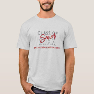 Abiturjahrgang 20XX silber und cranberryrot T-Shirt