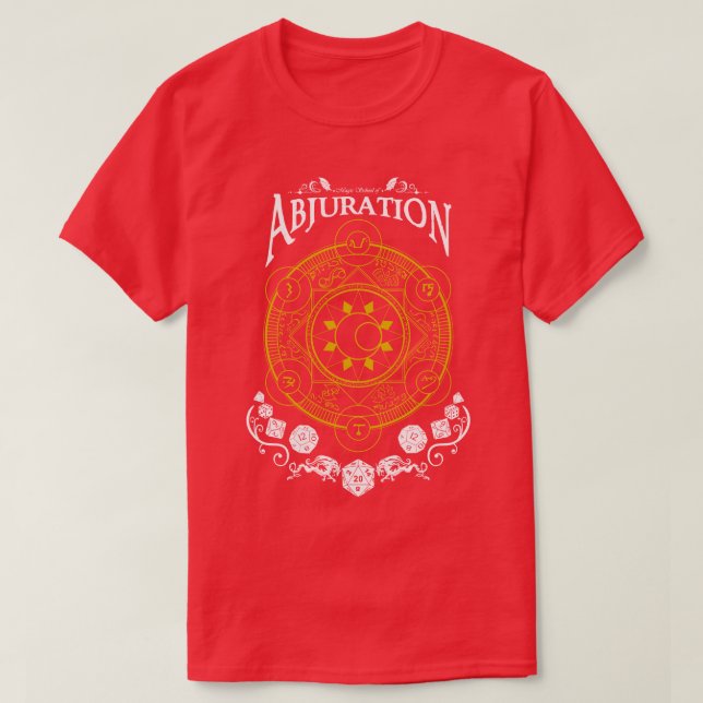 Abjuration RPG Magic School White T-Shirt (Design vorne)