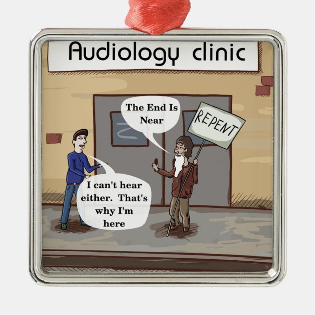 Abkehr für das Audiologe Office Funny Ornament Aus Metall (Vorne)