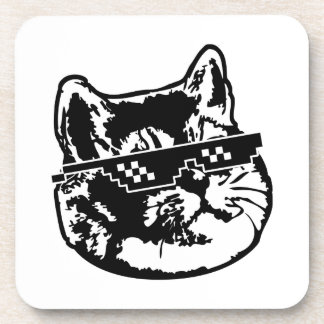 Abkommen mit ihm Glas-Katze Meme Getränkeuntersetzer
