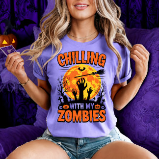 Abkühlung mit meinen Zombies Beängstigende Hallowe T-Shirt