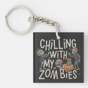 Abkühlung mit meinen Zombies lustiges Halloweenkos Schlüsselanhänger