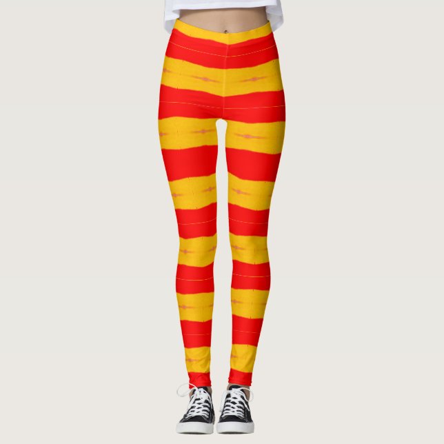 ABL - 125 - rote und gelbe Streifen - Leggings (Vorderseite)