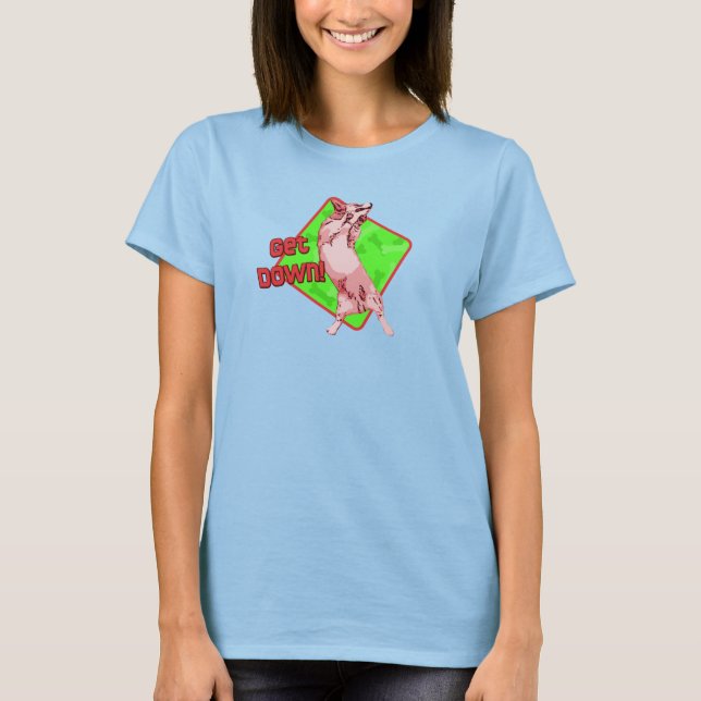 Ablegen von Obedience Corgi T Shirt (rot) (Vorderseite)