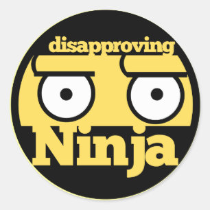 Ablehnung Ninja Runder Aufkleber