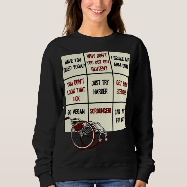 Ableism Bingo Disability Spaß für Mit Behinderung  Sweatshirt (Vorderseite)