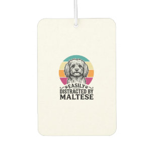 Ablenkbar Durch Malteser Vintage-Hundedesign_1 Autolufterfrischer