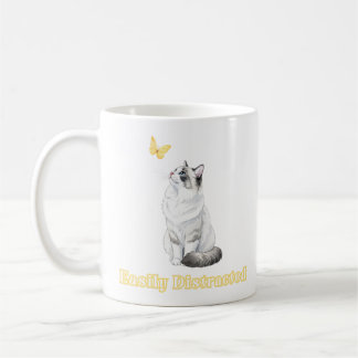 Ablenkbares süßes Katzen- und Schmetterlingsdesign Kaffeetasse