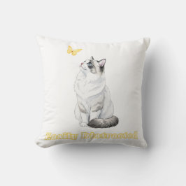 Ablenkbares süßes Katzen- und Schmetterlingsdesign Kissen