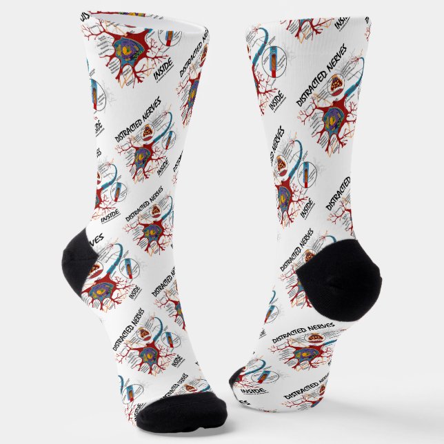 Ablenkter Nerven innerhalb des Neuron Synapse-Spaß Socken (Gewinkelt)