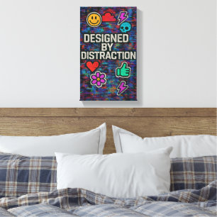 Ablenkung   Digitale Glitch-Leinwand Leinwanddruck