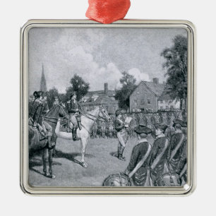 Ablesen der Erklärung vor Washington Ornament Aus Metall