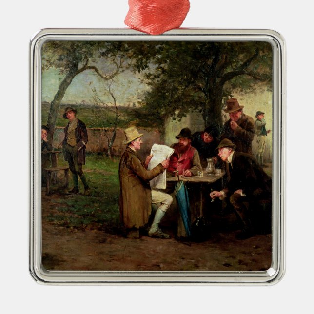 Ablesen der Nachrichten Silbernes Ornament (Vorne)