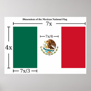 Abmessungen der Nationalflagge Mexikos Poster