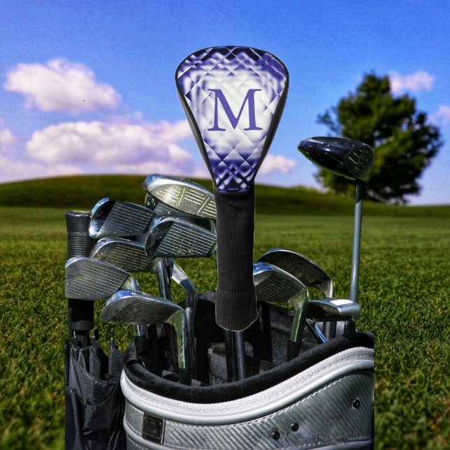 Abmessungen Square Navy M Golf Head Cover Headcover (You have your choice of Monogram, in this Dimensional Square-Navy-M Pickleball Paddle!)