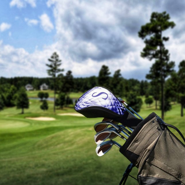 Abmessungen Square-Navy-S Golf Headcover (Choose your own personal Monogram, with this elegant, Dimensional Square-Navy-S Golf Club Cover!)