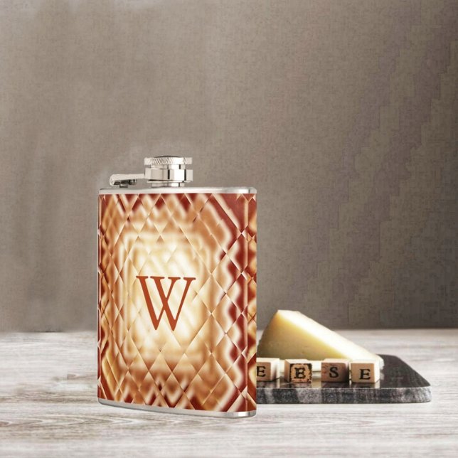 Abmessungen Square-Red-W Flachmann (This Dimensional Square-W design, gives this Flask a Moroccan flair!)
