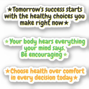 Abnehm-Motivationszitate   Positive Aufkleber