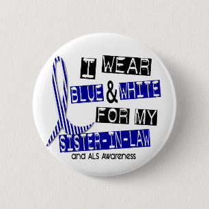 Abnutzung ALS I blau und Weiß für meine Schwäge Button