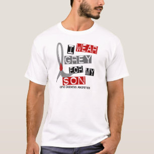 Abnutzungs-Grau des Diabetes-I für meinen Sohn 37 T-Shirt