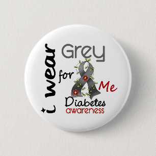 Abnutzungs-Grau des Diabetes-I für MICH 43 Button