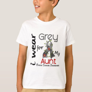 Abnutzungs-Grau des Hirntumor-I für meine Tante 4 T-Shirt
